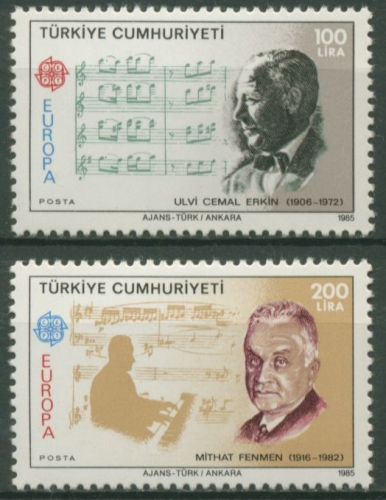 Türkei 1985 Europa CEPT: Jahr der Musik, Komponisten 2706/07 postfrisch