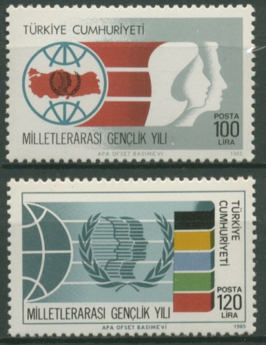 Türkei 1985 Internationales Jahr der Jugend 2718/19 postfrisch