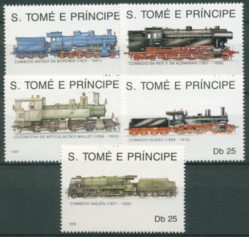 Sao Tomé und Príncipe 1990 Eisenbahn Dampflokomotive 1170/74 postfrisch