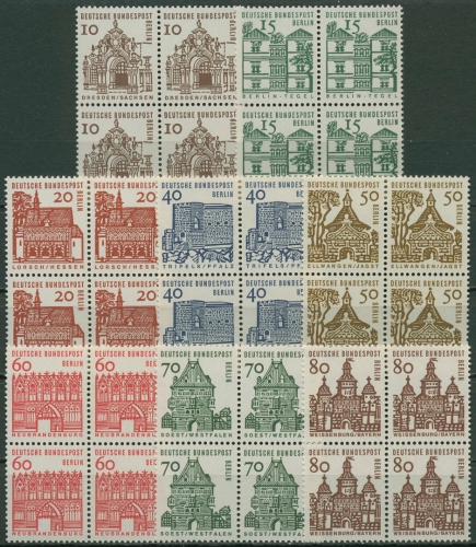 Berlin 1964/65 kleine Bauwerke Bogenmarken 4er-Block 242/49 postfrisch