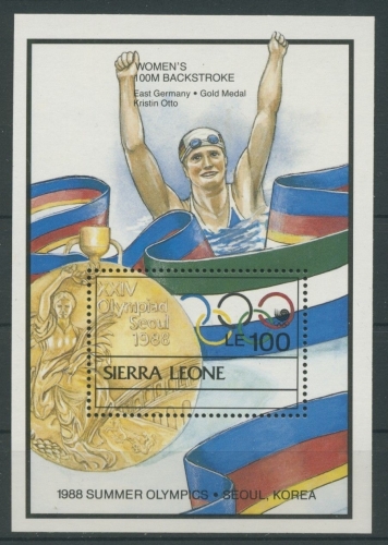 Sierra Leone 1989 Medaillengewinner Olymp. Seoul Block 96 postfrisch (C27408)