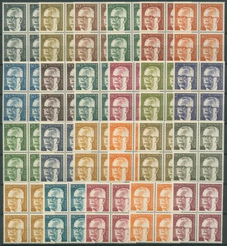 Berlin 1970/72 Heinemann Bogenmarken 4er-Block 359/70, 393/96, 427/33 postfrisch