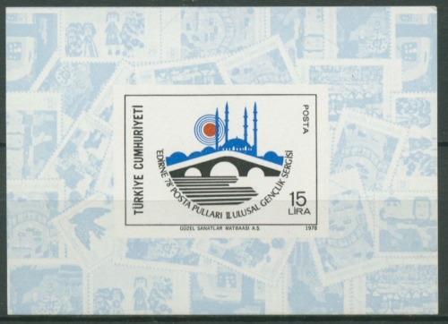 Türkei 1978 Jugend-Briefmarkenausstellung EDIRNE '78 Block 18 postfrisch (C6704)