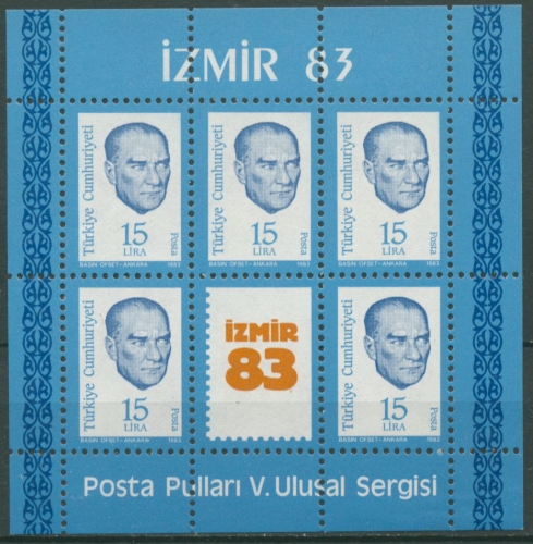 Türkei 1983 Briefmarkenausstellung IZMIR '83 Block 23 postfrisch (C6714)