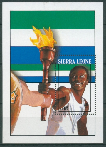 Sierra Leone 1988 Olymp. Spiele Seoul Fackelläufer Block 77 postfrisch (C27406)