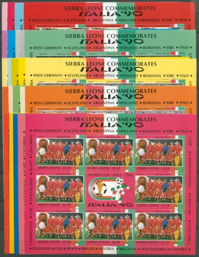 Sierra Leone 1990 Fußball-WM Italien Mannschaften 1431/54 K postfrisch (C27417)