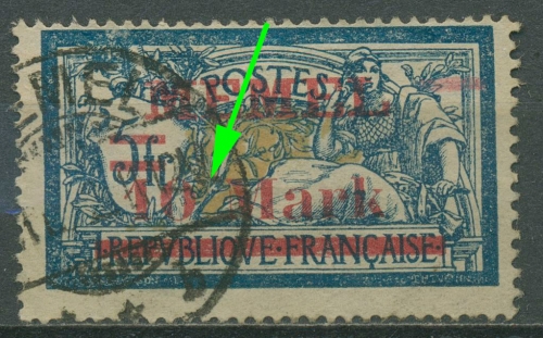 Memelgebiet 1921 mit Aufdruckfehler 38 a II PF II a gestempelt