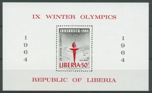 Liberia 1963 Olympische Winterspiele Innsbruck Block 28 A postfrisch (C27439)