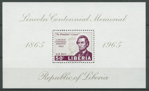 Liberia 1965 100. Todestag von Abraham Lincoln Block 33 A postfrisch (C27438)