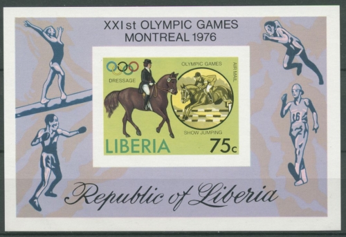 Liberia 1976 Olymp. Sommerspiele in Montreal Block 80 B postfrisch (C27451)