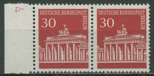 Berlin 1966 Brandenburger Tor mit Druckerzeichen 288 DZ 4, Paar postfrisch