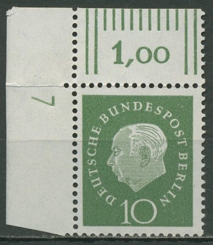 Berlin 1959 Heuss Medaillon mit Druckerzeichen 183 DZ 7 postfrisch gefaltet