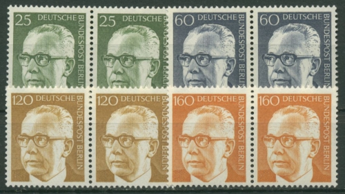 Berlin 1971 Heinemann Bogenmarken waagerechte Paare 393/96 postfrisch