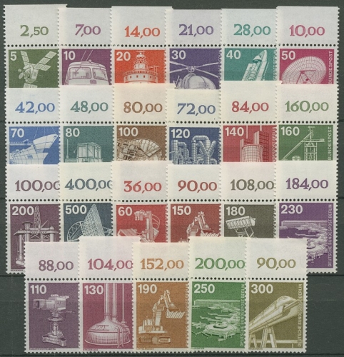 Berlin 1975/82 Industrie & Technik Oberrand 494/507, 582/86, 668/72 postfrisch