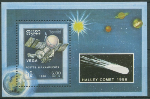 Kambodscha 1986 Halleyscher Komet, Raumsonde Vega Block 148 postfrisch (C6799)