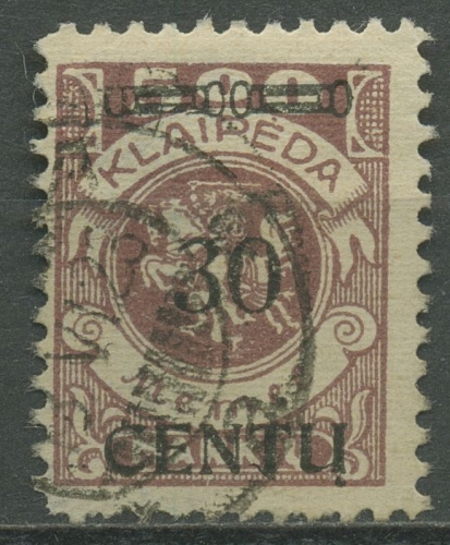 Memelgebiet 1923 Freimarken Memel mit Aufdruck 172 B IV gestempelt, kl. Fehler
