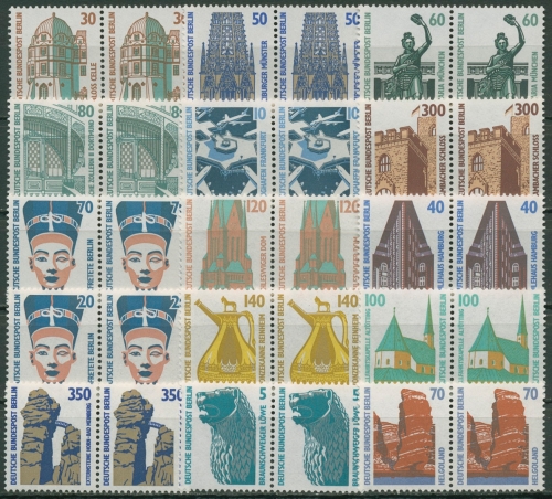 Berlin 1987/90 Sehenswürdigkeiten SWK waag. Paare 793/874 komplett postfrisch