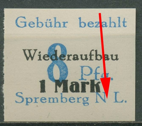 Spremberg 1946 Wiederaufbau mit Plattenfehler 21 B VIII postfrisch