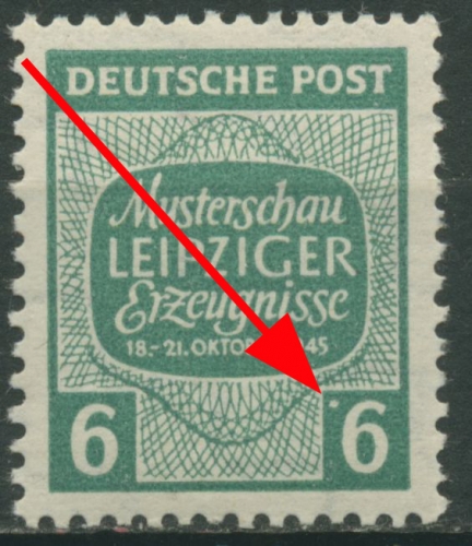 SBZ West-Sachsen Musterschau Leipzig mit Plattenfehler 124 Y II postfrisch