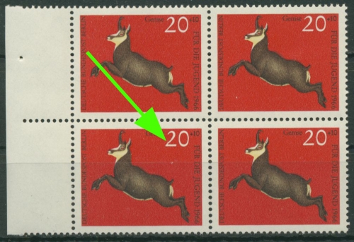 Berlin 1966 Jugend: Wild mit Plattenfehler 292 f 41 postfrisch