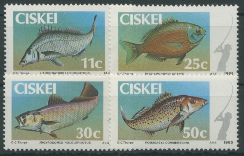 Ciskei 1985 Fische Angeln 70/73 postfrisch
