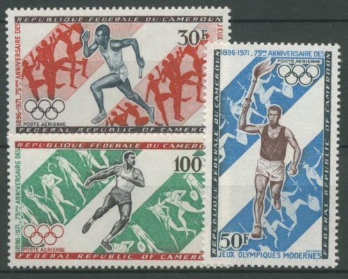 Kamerun 1971 75 Jahre Olympische Spiele der Neuzeit 653/55 postfrisch