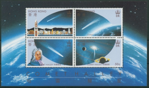 Hongkong 1986 Halleyscher Komet Block 6 postfrisch (C30074)