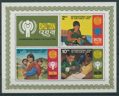 Bhutan 1979 Internationales Jahr des Kindes Block 83 A postfrisch (C30091)