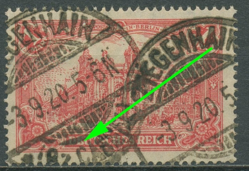 Deutsches Reich 1920 Reichspostamt Plattenfehler A113 IV gestempelt