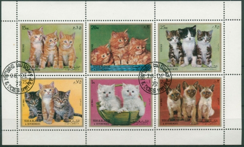 Sharjah 1972 Kätzchen 1386/91 K gestempelt (C30135)