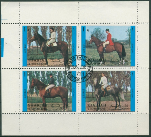 Sharjah 1972 Pferde, Reiter 1296/99 K gestempelt (C30143)