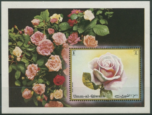 Umm-Al-Qaiwain 1972 Rose: "Blue Moon" Block 56 postfrisch (C30150)