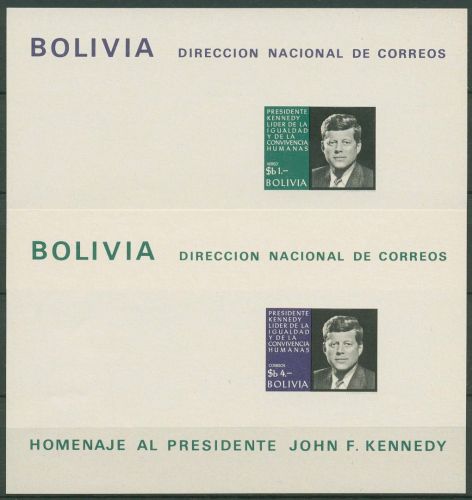 Bolivien 1968 5. Todestag von John F. Kennedy Block 20/21 postfrisch (C42694)