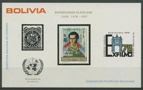 Bolivien 1975 EXFILMO'75 Montevideo Block 63 postfrisch (C42698)