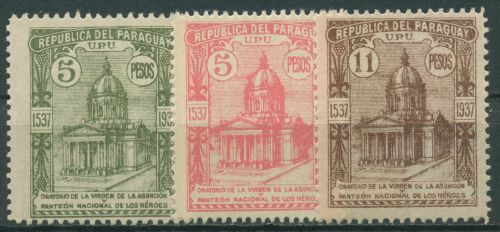 Paraguay 1938 Nationales Pantheon Kirche 463/65 postfrisch