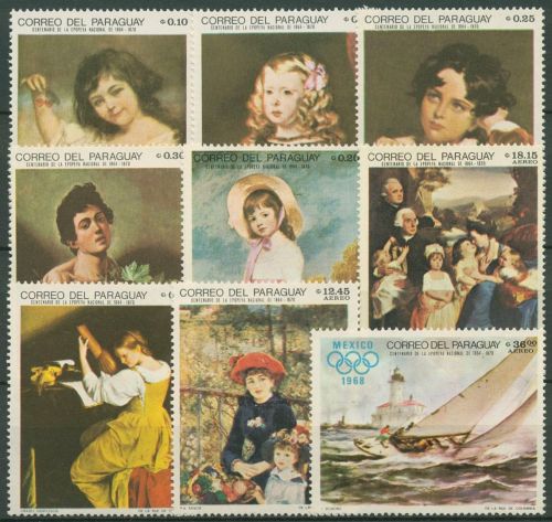 Paraguay 1968 Kinder auf Gemälden,Segelregatta, Olympia 1836/44 postfrisch