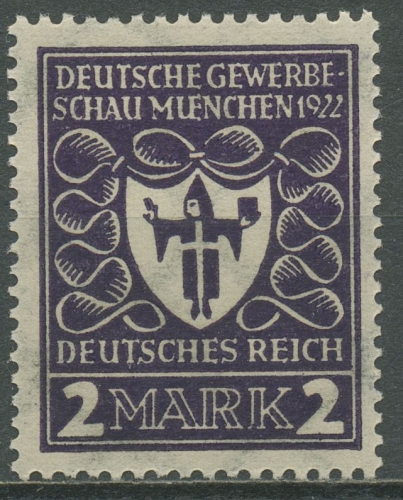 Deutsches Reich 1922 Deutsche Gewerbeschau München 200 b postfrisch geprüft