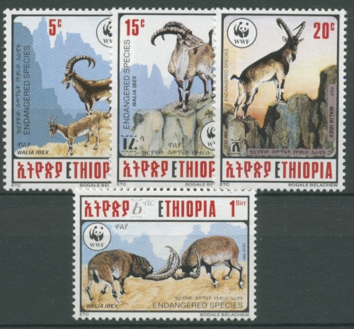 Äthiopien 1990 WWF Naturschutz Abessinischer Steinbock 1385/88 postfrisch