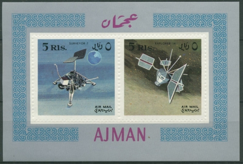 Ajman 1968 Weltraumforschung: Raumsonden Block 35 A postfrisch (C30173)