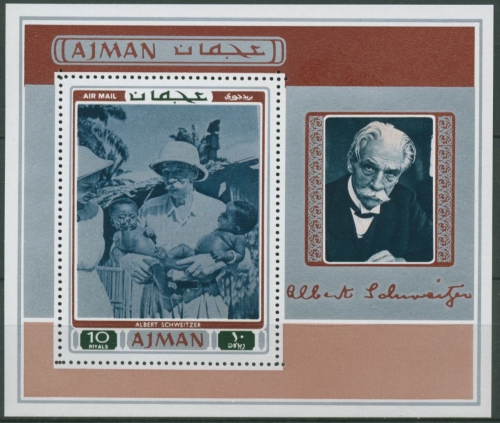 Ajman 1971 Albert Schweitzer Block 271 A postfrisch (C30174)