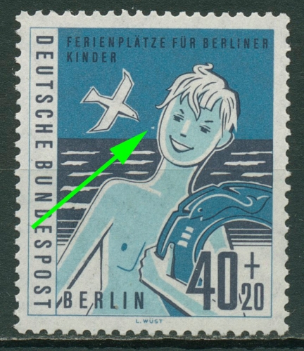 Berlin 1960 Hilfswerk: Ferienplätze mit Plattenfehler 196 f 34 postfrisch
