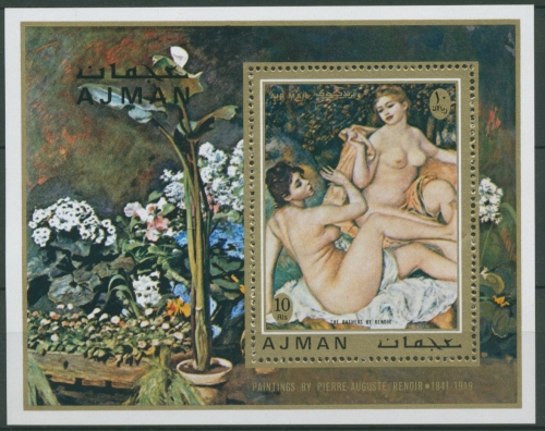 Ajman 1971 Gemälde: Pierre-Auguste Renoir Block 278 A postfrisch (C30202)