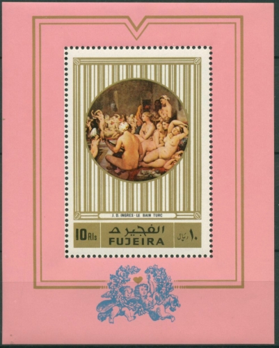 Fujeira 1972 Aktgemälde Das türkische Bad Ingres Block 106 A postfrisch (C30204)