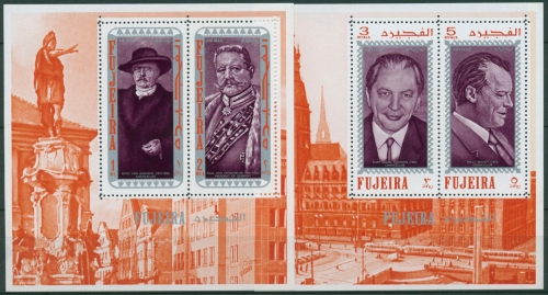 Fujeira 1970 Personen deutscher Geschichte Block B25/C25 A postfrisch (C30207)