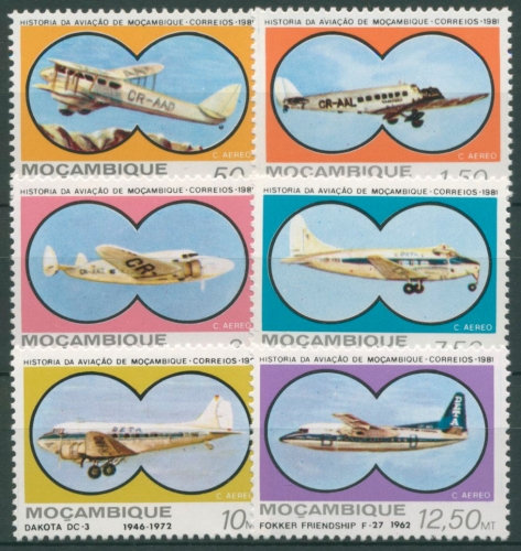 Mocambique 1981 Geschichte der Luftfahrt Flugzeuge 810/15 postfrisch