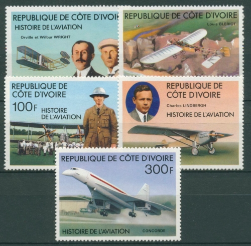 Elfenbeinküste 1977 Geschichte der Luftfahrt Flugzeug Concorde 511/15 postfrisch
