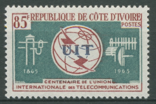 Elfenbeinküste 1965 100 Jahre Int. Fernmeldeunion ITU 283 postfrisch
