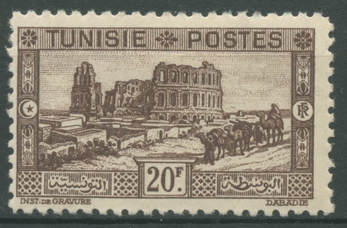 Tunesien 1934 Römisches Amphitheater El Djem 190 mit Falz