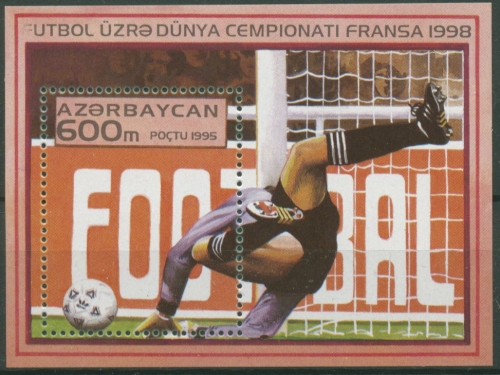 Aserbaidschan 1995 Fußball-WM Frankreich Block 17 postfrisch (C30247)