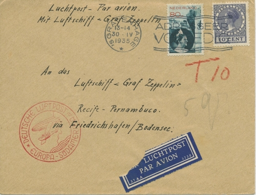 Zeppelin LZ 127, 2. Südamerikafahrt 1935 Zuleitung Niederlande (X17001)